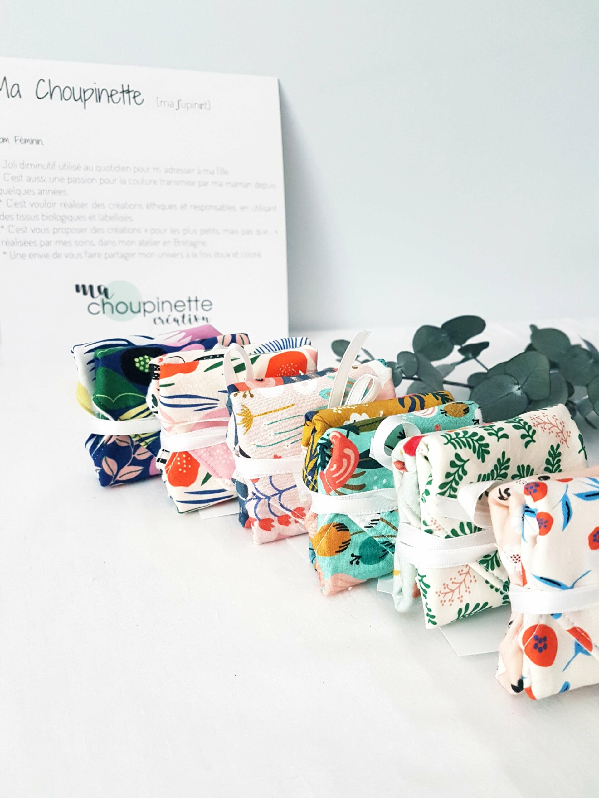 Protèges slips lavables (PSL) 100% coton biologique.