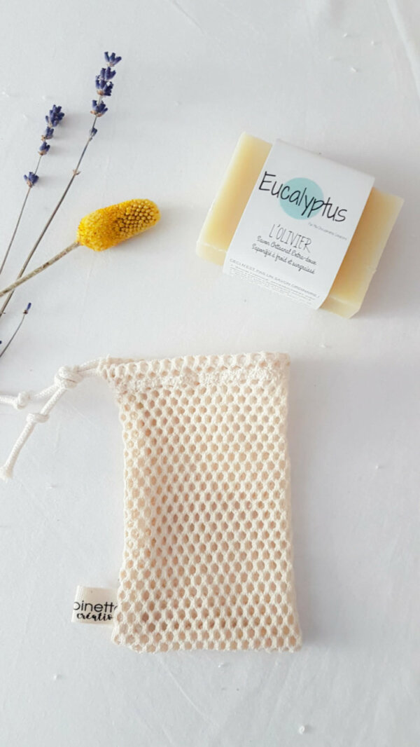 Pochette à chutes de savons, en coton biologique – Image 2