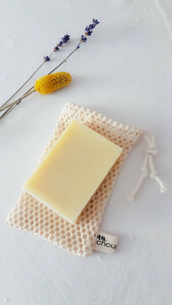 Pochette à chutes de savons, en coton biologique